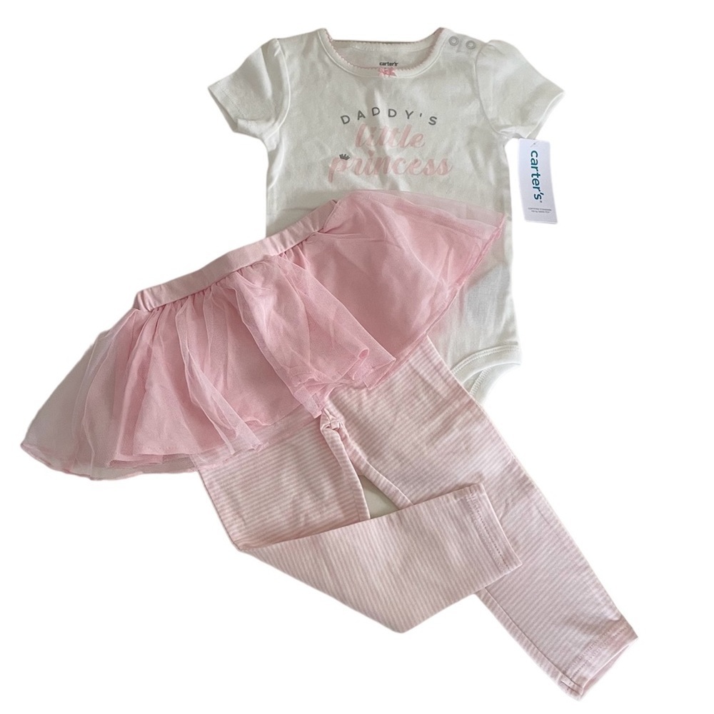 Carter’s 2-Piece Baby Girl “Daddy’s Little Princess” One-Piece & Tutu Pants 24M